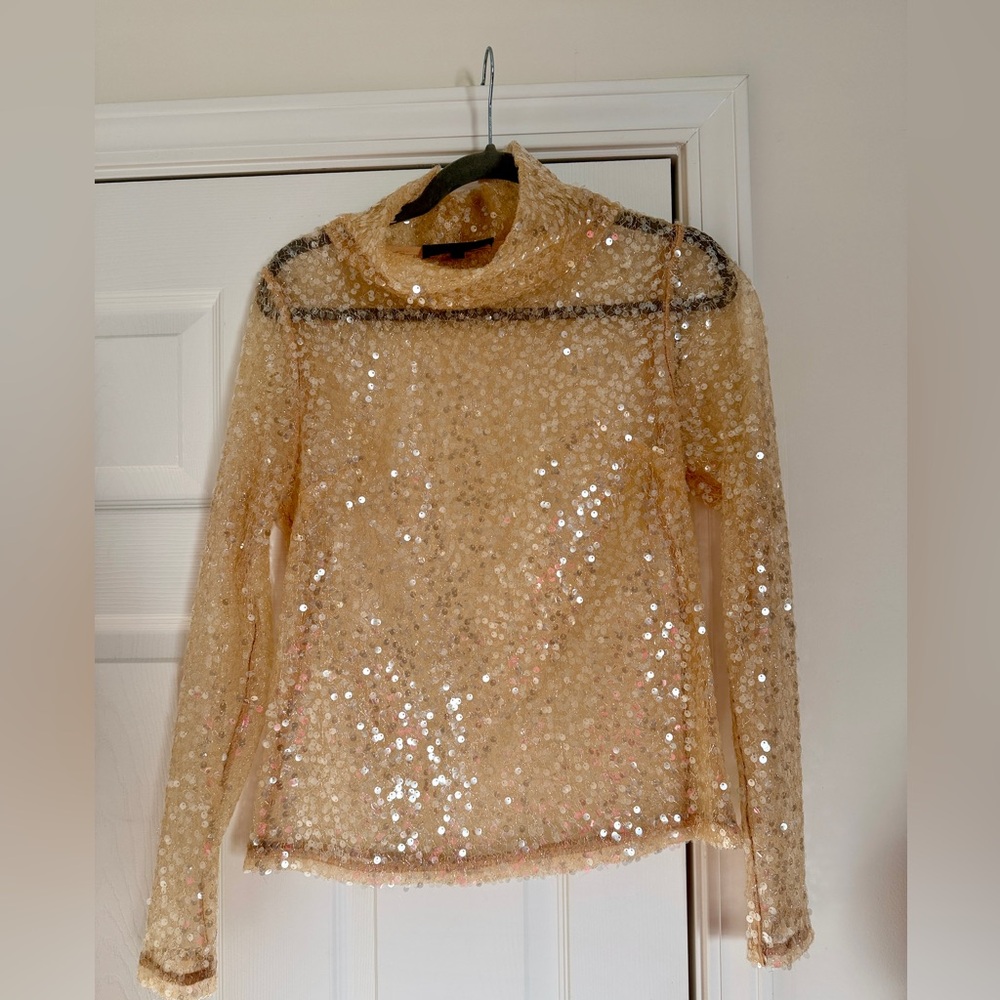 Sunday in Brooklyn Gold Sequin Blouse